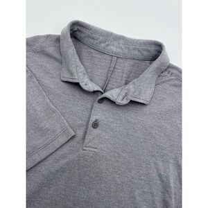 Lululemon Polo Shirt Mens Small‎ Gray Evolution Short Sleeve Stretch Athletic